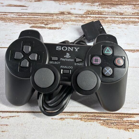 Sony PlayStation 2 PS2 DualShock Controller Black SCPH-10010 OEM - Picture 2 of 6